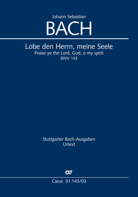 Lobe den Herrn, meine Seele (Klavierauszug) - Johann Sebastian Bach