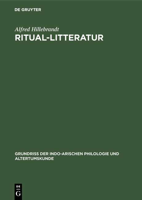 Ritual-Litteratur - Alfred Hillebrandt