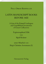 Latin Manuscript Books before 1600 - Paul O. Kristeller