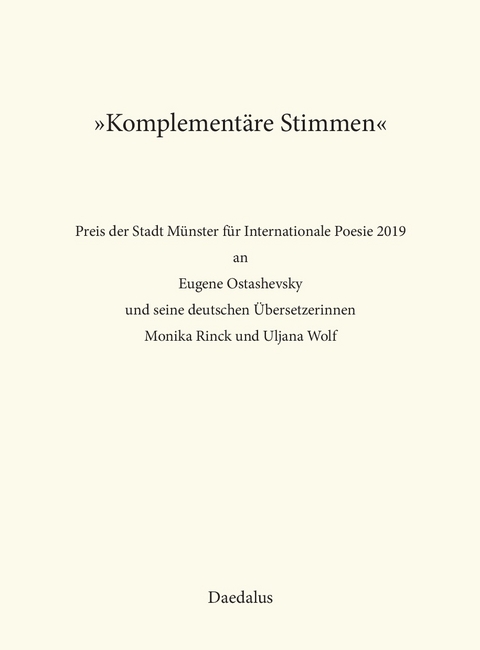 "Komplement&auml;re Stimmen" - 