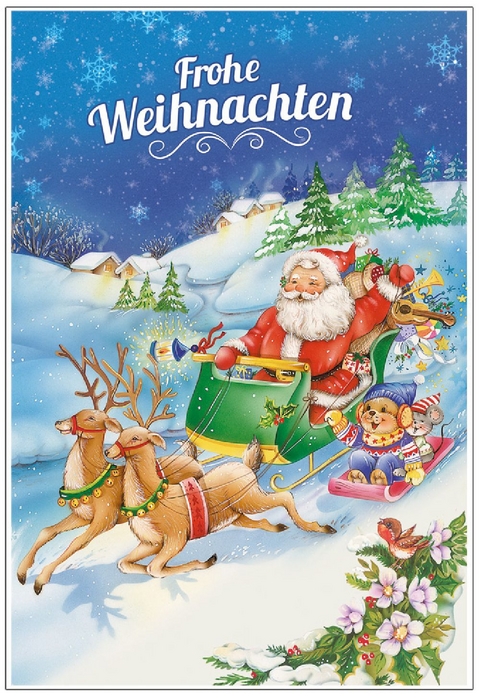 3D Faltkarten "Lustige Weihnachtszeit" - 