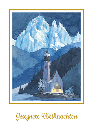 Reinhold Stecher Weihnachtskarte Dolomiten