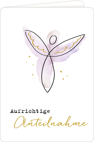 Trauerkarte - Aufrichtige Anteilnahme (Schutzengel)