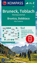 KOMPASS Wanderkarte 57 Bruneck, Toblach, Hochpustertal, Brunico, Dobbiaco, Alta Pusteria 1:50.000 - 