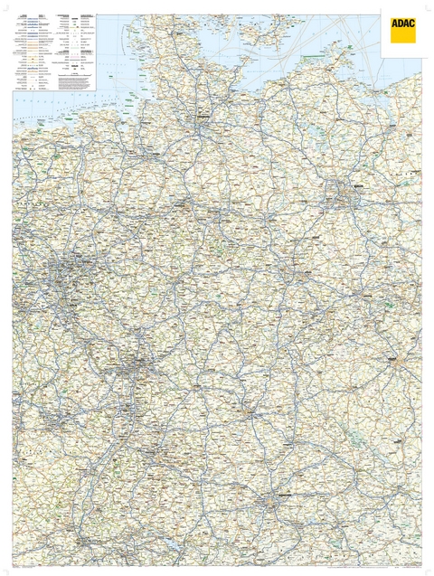 ADAC L&auml;nderkarte Deutschland - plano in H&uuml;lse 1:650.000