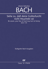 Siehe zu, da&szlig; deine Gottesfurcht nicht Heuchelei sei (Klavierauszug) - Johann Sebastian Bach