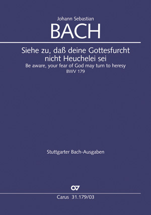 Siehe zu, da&szlig; deine Gottesfurcht nicht Heuchelei sei (Klavierauszug) - Johann Sebastian Bach