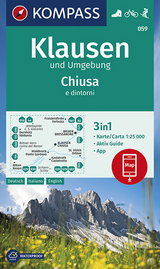 KOMPASS Wanderkarte Klausen und Umgebung, Chiusa e dintorni - 