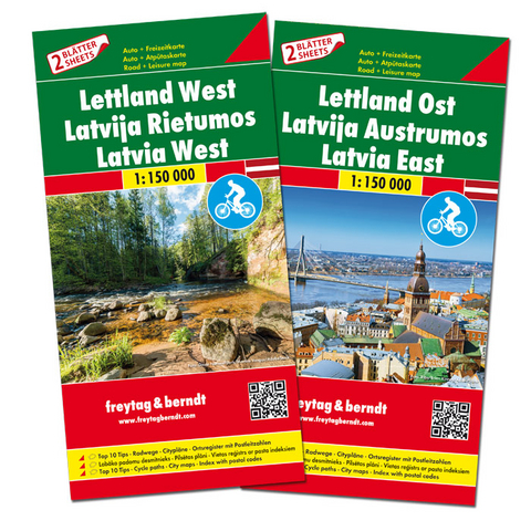 Lettland, Autokarten Set 1:150.000, freytag & berndt