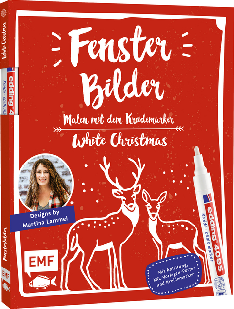 Fensterbilder malen mit dem Kreidemarker – White Christmas - Martina Lammel