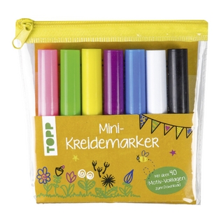 Mini-Kreidemarker Set in hellen Farben (gelb)