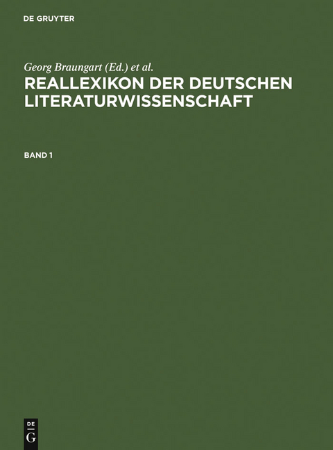 Reallexikon der deutschen Literaturwissenschaft - 