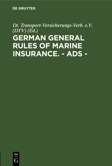 German general rules of marine insurance. - ADS - - 