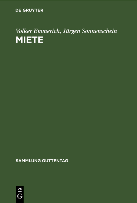 Miete - Volker Emmerich, J&uuml;rgen Sonnenschein