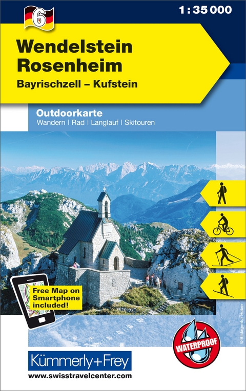 K&uuml;mmerly+Frey Outdoorkarte Deutschland 6 Wendelstein, Rosenheim 1:35.000