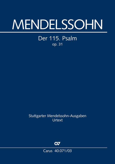 Der 115. Psalm (Klavierauszug) - Felix Mendelssohn Bartholdy