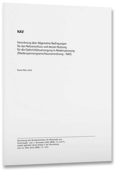 NAV Strom &ndash; Niederspannungsanschlussverordnung