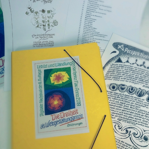 DIE DREIHEIT ALS WELTGESTALTUNGSPRINZIP, Mappe A3, 50 Drucke - Karlheinz Flau