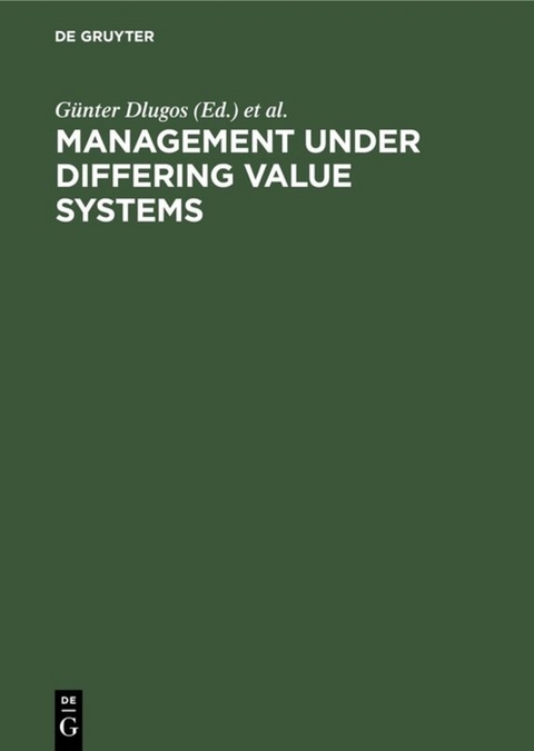 Management Under Differing Value Systems - 