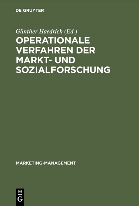 Operationale Verfahren der Markt- und Sozialforschung - 
