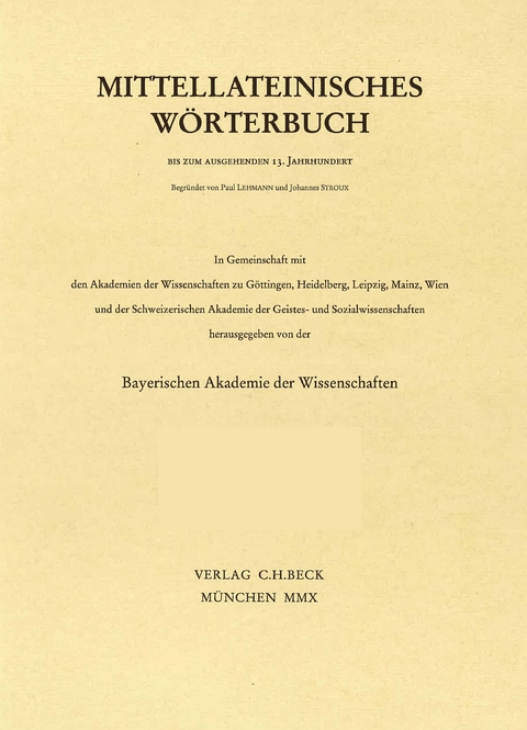 Mittellateinisches W&ouml;rterbuch 49. Lieferung (instupefactibilis - intrepidus)