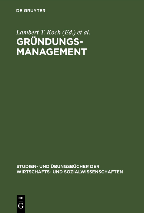 Gr&uuml;ndungsmanagement - 