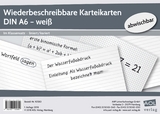 Wiederbeschreibbare Karteikarten DIN A6 - wei&szlig;