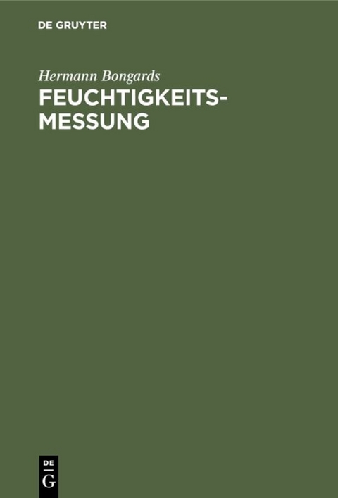 Feuchtigkeitsmessung - Hermann Bongards