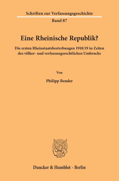 Eine Rheinische Republik? - Philipp Bender