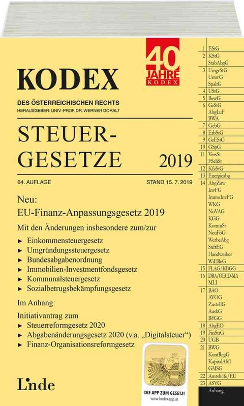 KODEX Steuergesetze 2019 - Andrei Bodis