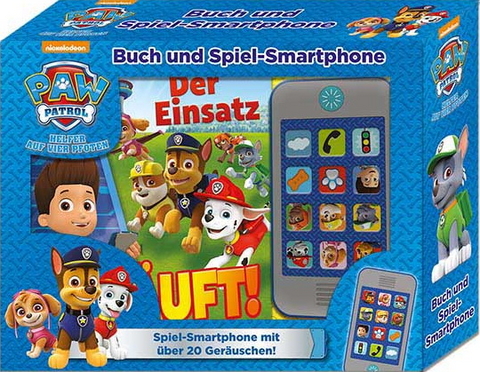 PAW Patrol - Der Einsatz l&auml;uft!, Buch und Spiel-Smartphone