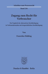 Zugang zum Recht f&uuml;r Verbraucher. - Franziska Hidding