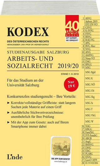 KODEX Studienausgabe Arbeits- und Sozialrecht 2019/20