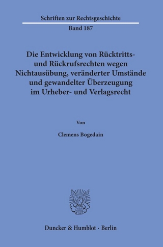 Die Entwicklung von Rücktritts- und Rückrufsrechten wegen Nichtausübung, veränderter Umstände und gewandelter Überzeugung im Urheber- und Verlagsrecht.