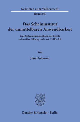 Das Scheininstitut der unmittelbaren Anwendbarkeit.