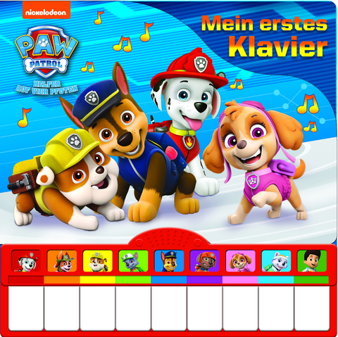 PAW Patrol - Mein erstes Klavier - Kinderbuch mit Klaviertastatur, 9 Kinderlieder, Vor- und Nachspielfunktion, Pappbilderbuch ab 3 Jahren