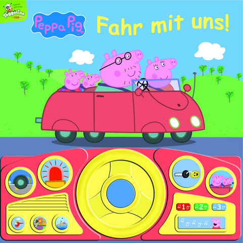 Peppa Pig - Fahr mit uns! - Pappbilderbuch mit beweglichem Lenkrad und 13 spannenden Ger&auml;uschen f&uuml;r Kinder ab 3 Jahren