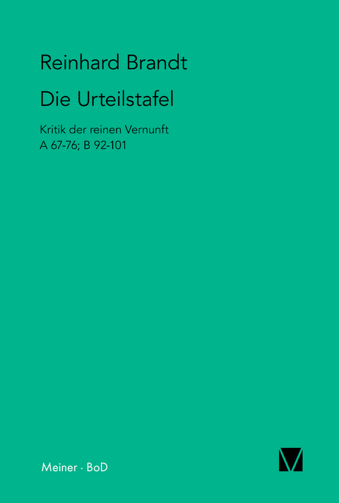Die Urteilstafel - Reinhard Brandt
