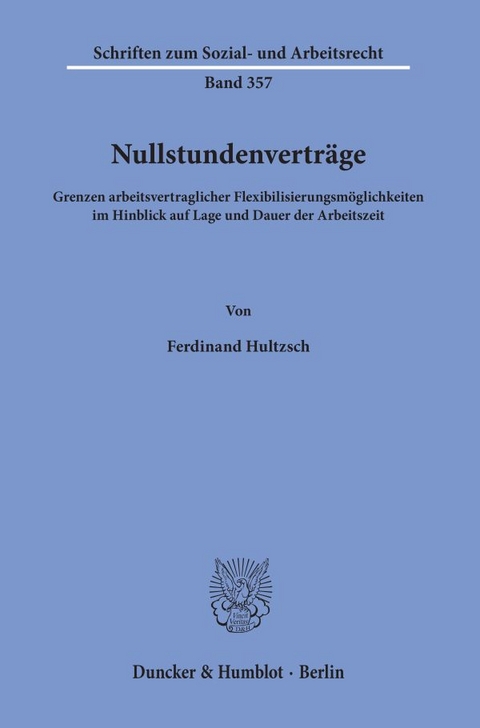 Nullstundenvertr&auml;ge. - Ferdinand Hultzsch