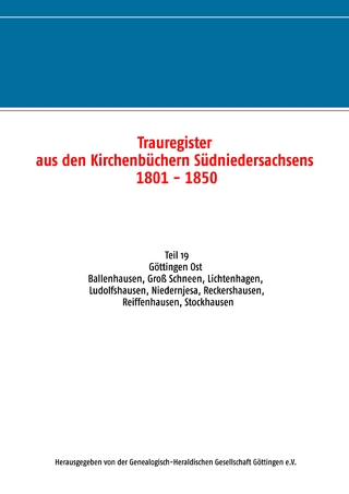 Trauregister aus den Kirchenbüchern Südniedersachsens 1801 - 1850