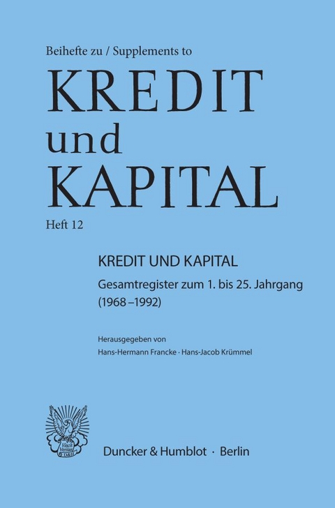 Kredit und Kapital. - 