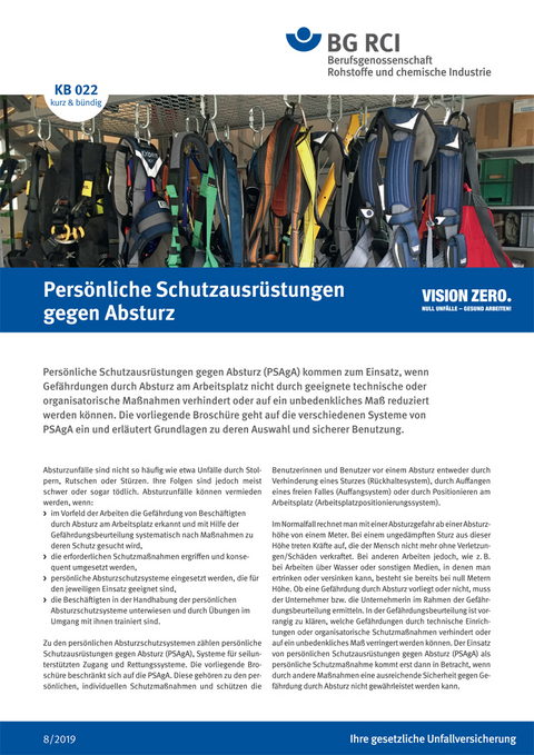 KB 022 Pers&ouml;nliche Schutzausr&uuml;stung gegen Absturz