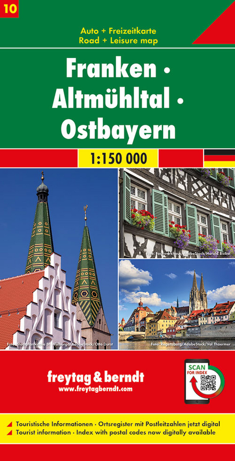 Franken - Altm&uuml;hltal - Ostbayern, Autokarte 1:150 000, Blatt 10 - 