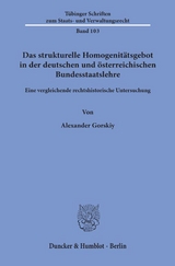 Das strukturelle Homogenit&auml;tsgebot in der deutschen und &ouml;sterreichischen Bundesstaatslehre. - Alexander Gorskiy