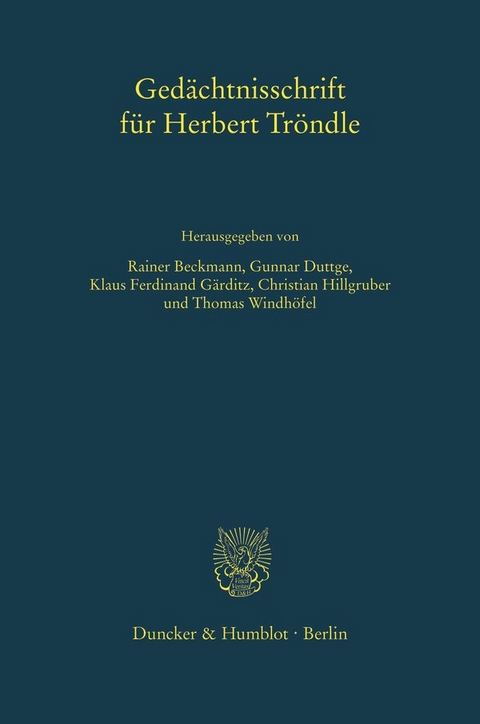 Ged&auml;chtnisschrift f&uuml;r Herbert Tr&ouml;ndle. - 