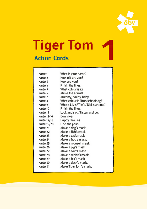 Tiger Tom 1, Action Cards - Anette Claus, Britt Glattback-G&ouml;rtz, Gertrud M&uuml;ller
