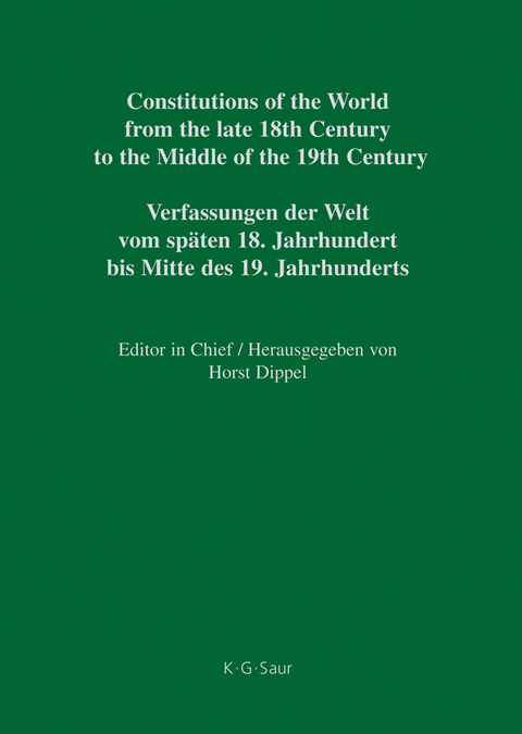 National Constitutions, Constitutions of the German States (Anhalt-Bernburg &ndash; Baden). Nationale Verfassungen, Verfassungen der deutschen Staaten (Anhalt-Bernburg - Baden) - 
