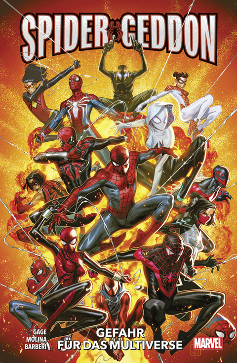 Spider-Geddon - Christos N. Gage, Jorge Molina, Carlo Barberi, James Asmus, Cullen Bunn, Jed MacKay, Nilah Magruder, Ryan North, Geoffrey Thorne, Alberto Alburquerque, Mark Bagley, Stefano Caselli, Clayton Crain, Javier Garron, Juan Gedeon, Todd Harris, Scott Koblish, Todd Nauck, Javier Pulido, Joey Vazues, Sheldon Vella, David A Williams