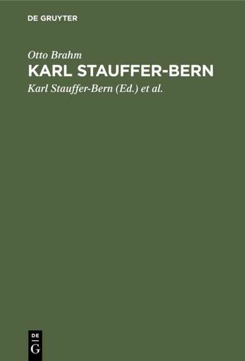 Karl Stauffer-Bern - Otto Brahm