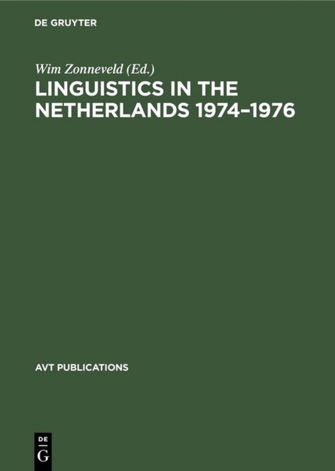 Linguistics in the Netherlands 1974&ndash;1976 - 